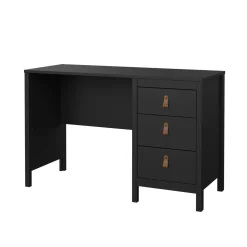 Scrivanie > Dmora Scrivania lineare nera 120x48cm con 3 cassetti - Murjan Nero