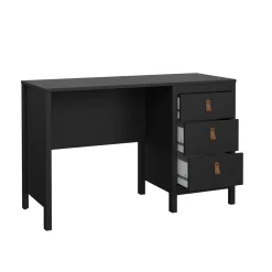 Scrivanie > Dmora Scrivania lineare nera 120x48cm con 3 cassetti - Murjan Nero