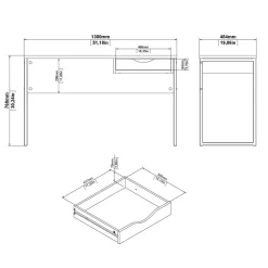 Ufficio|Camera Da Letto > Dmora Scrivania lineare nera 130x60cm con piano in vetro - Ameglia Nero