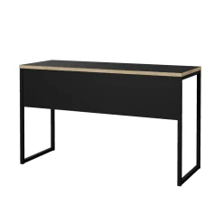 Ufficio|Camera Da Letto > Dmora Scrivania lineare nera 130x60cm con piano in vetro - Ameglia Nero