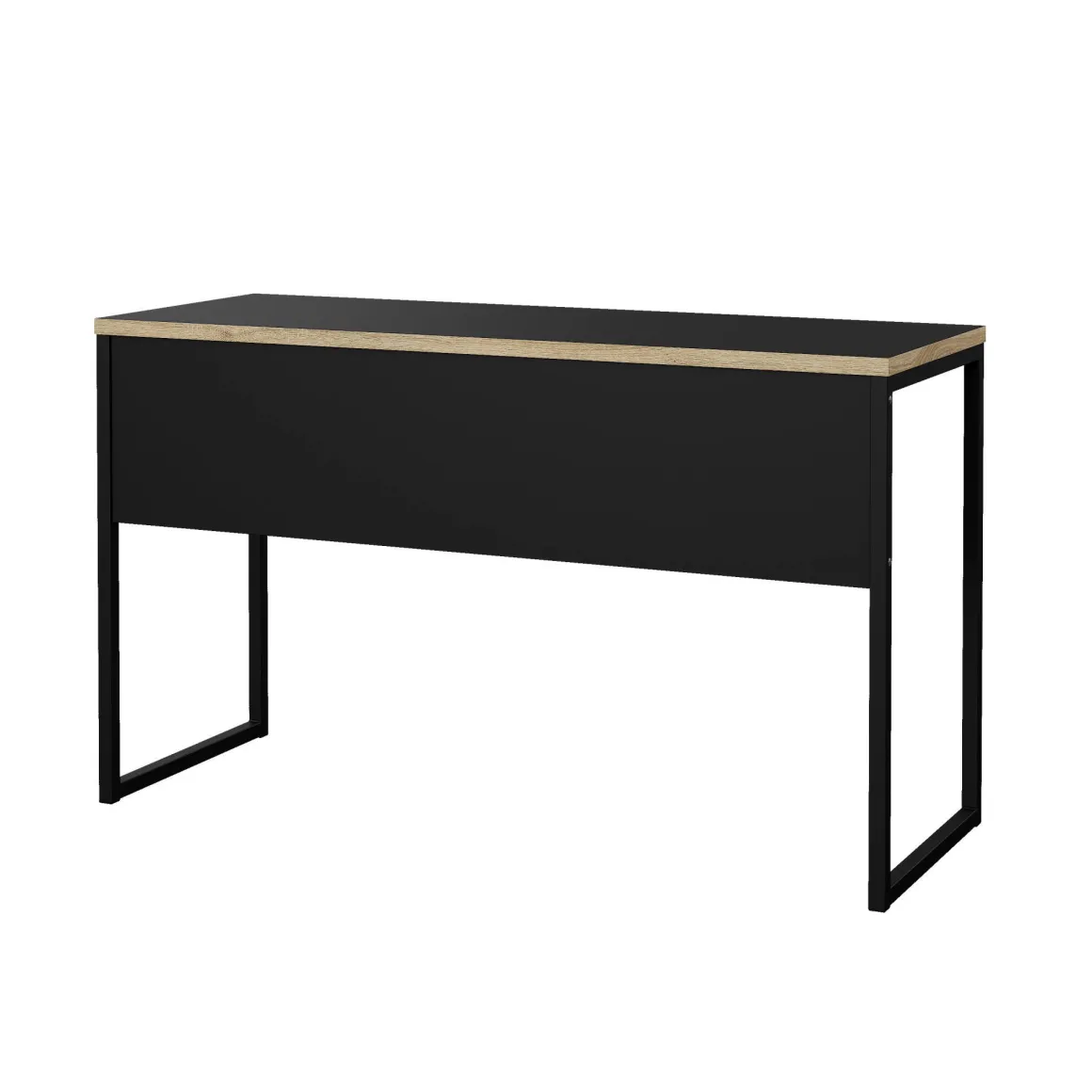 Ufficio|Camera Da Letto > Dmora Scrivania lineare nera 130x60cm con piano in vetro - Ameglia Nero
