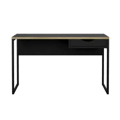 Ufficio|Camera Da Letto > Dmora Scrivania lineare nera 130x60cm con piano in vetro - Ameglia Nero
