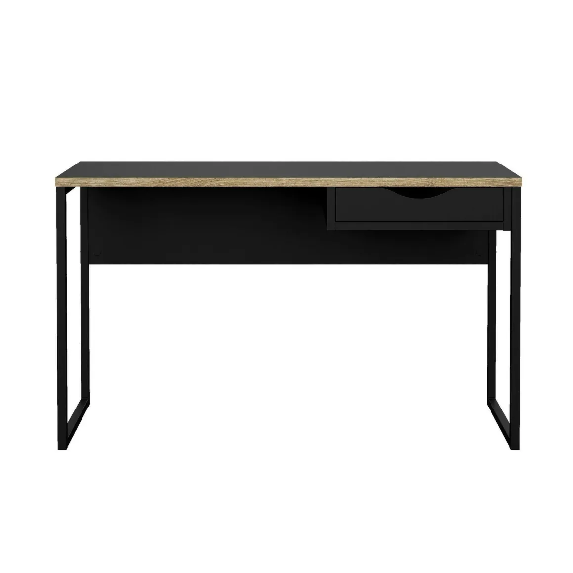 Ufficio|Camera Da Letto > Dmora Scrivania lineare nera 130x60cm con piano in vetro - Ameglia Nero