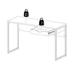 Ufficio|Camera Da Letto > Dmora Scrivania lineare nera 130x60cm con piano in vetro - Ameglia Nero