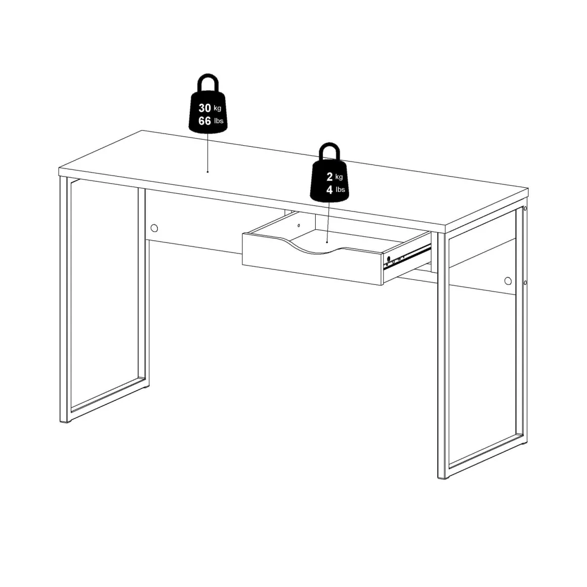 Ufficio|Camera Da Letto > Dmora Scrivania lineare nera 130x60cm con piano in vetro - Ameglia Nero