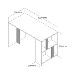Ufficio|Camera Da Letto > Dmora Scrivania lineare noce e antracite 120x60cm - Bising Nero Antracite, Marrone Noce