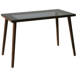 Ufficio|Camera Da Letto > Dmora Scrivania lineare noce 110x60cm con piano in vetro - Melita Marrone Noce