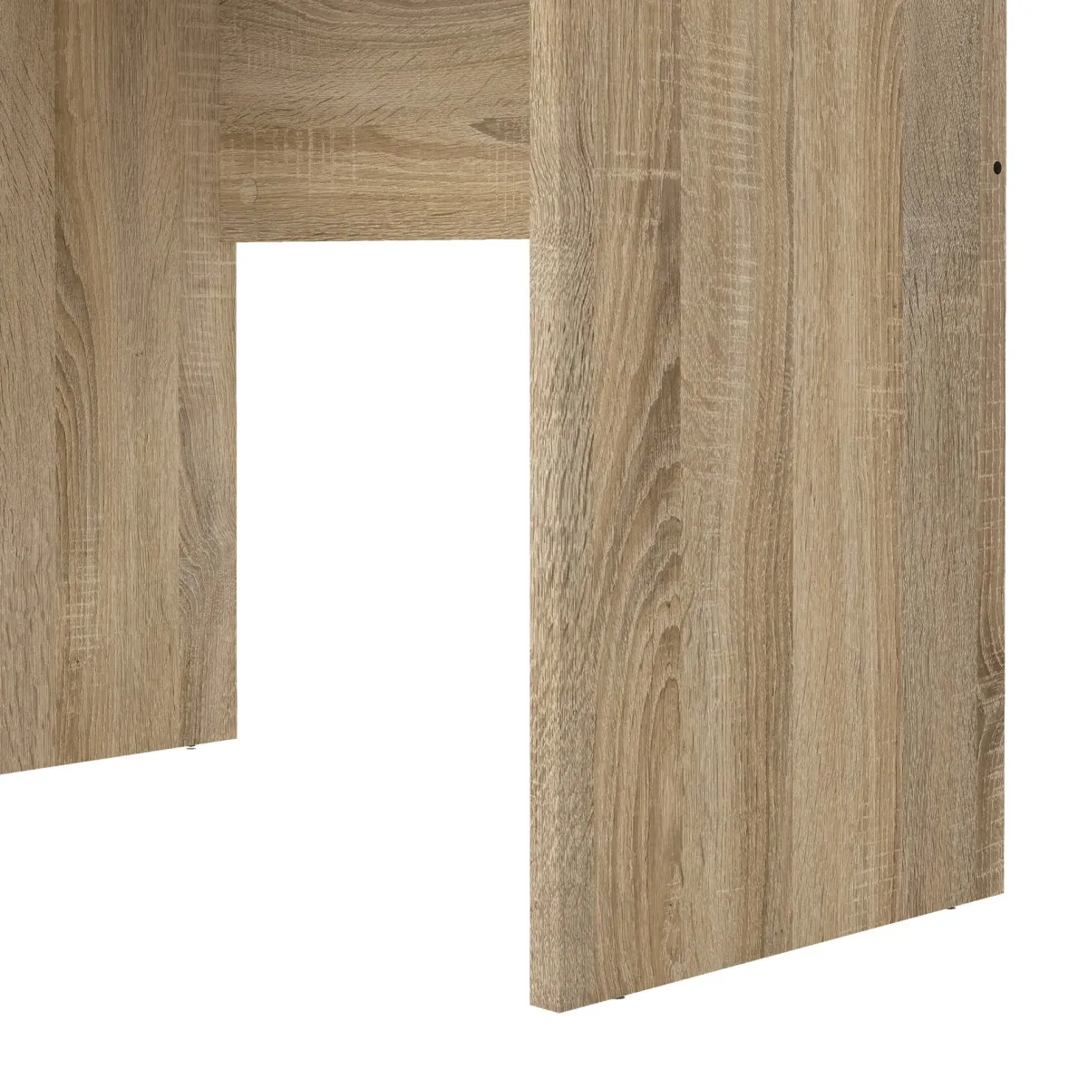 Scrivanie > Dmora Scrivania lineare quercia e bianca 120x48cm con 3 cassetti - Andre Bianco, Marrone Quercia