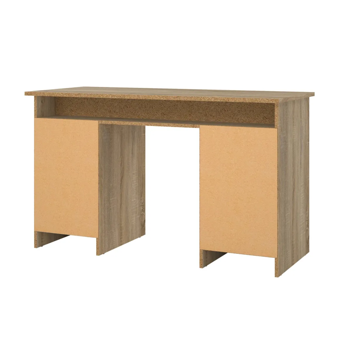 Scrivania lineare quercia e nera 126x55cm con 3 cassetti - Shanshan