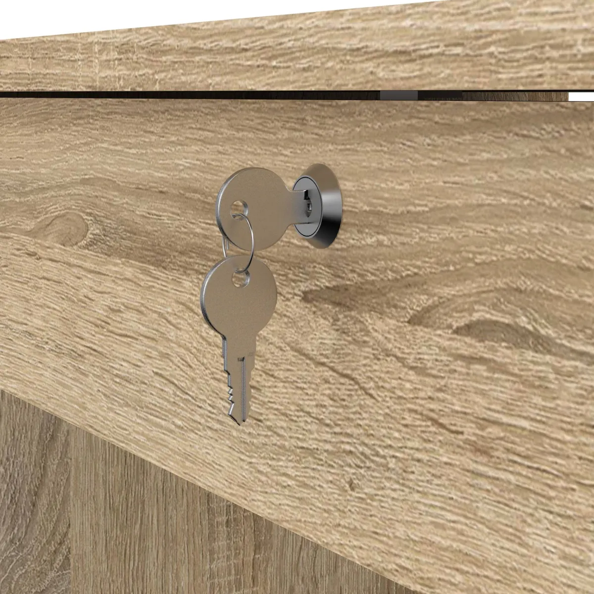 Scrivanie > Dmora Scrivania lineare quercia 109x48cm con 4 cassetti - Amor Marrone Quercia