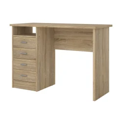 Scrivania lineare quercia 110x48cm con 4 cassetti - Appollo