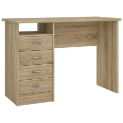 Scrivania lineare quercia 110x48cm con 4 cassetti - Appollo