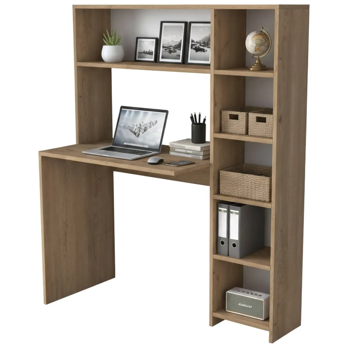 Scrivania lineare quercia 113x40cm con libreria - Arapaho