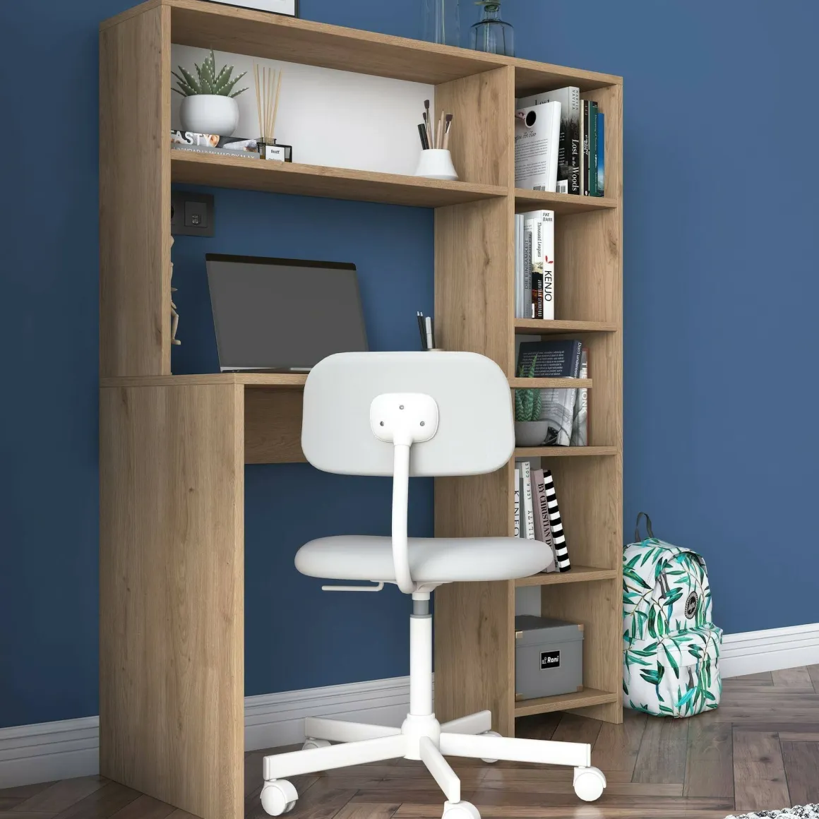 Scrivania lineare quercia 113x40cm con libreria - Arapaho