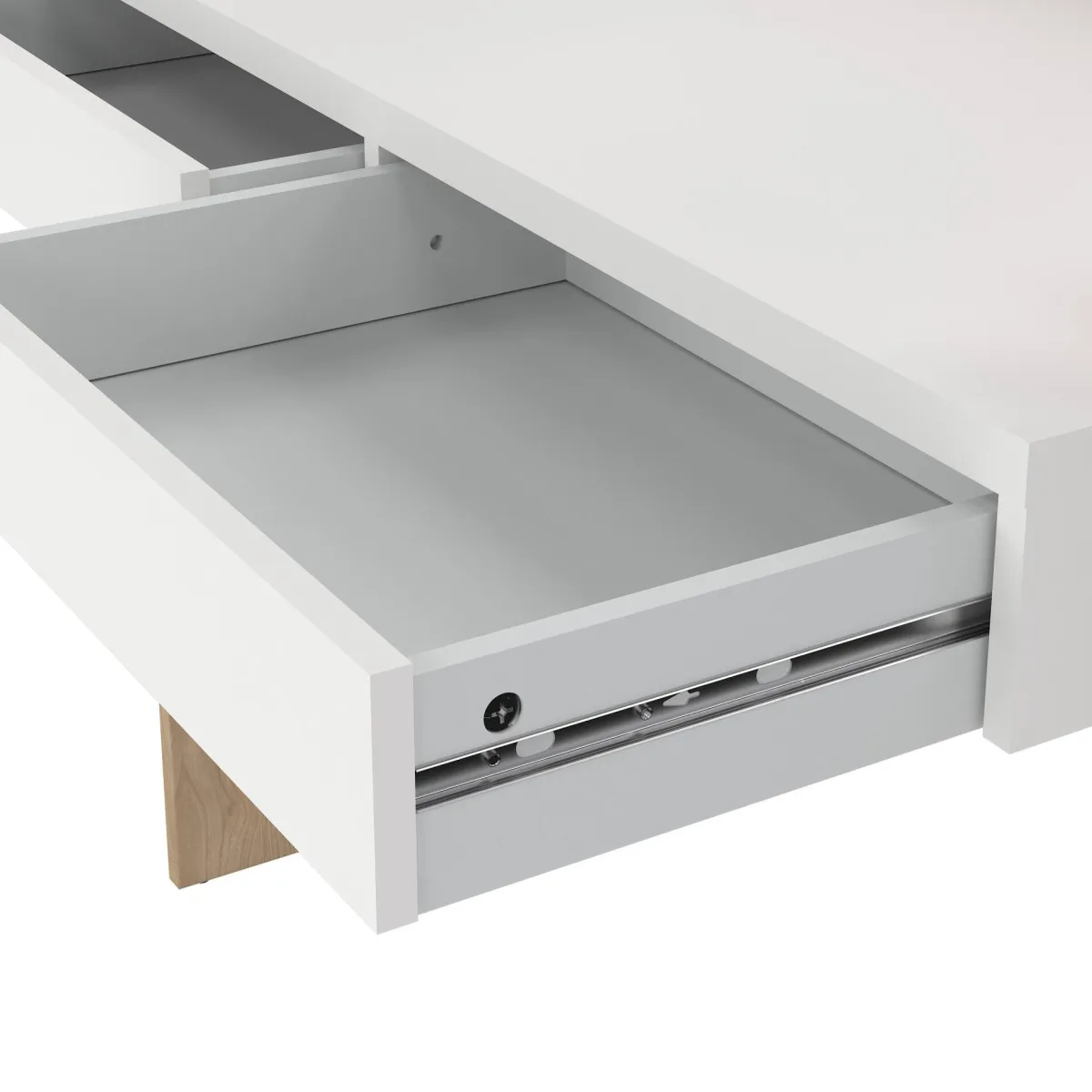 Scrivanie > Dmora Scrivania lineare rovere e bianca 102x55cm con 2 cassetti - Antillo Bianco, Marrone Rovere