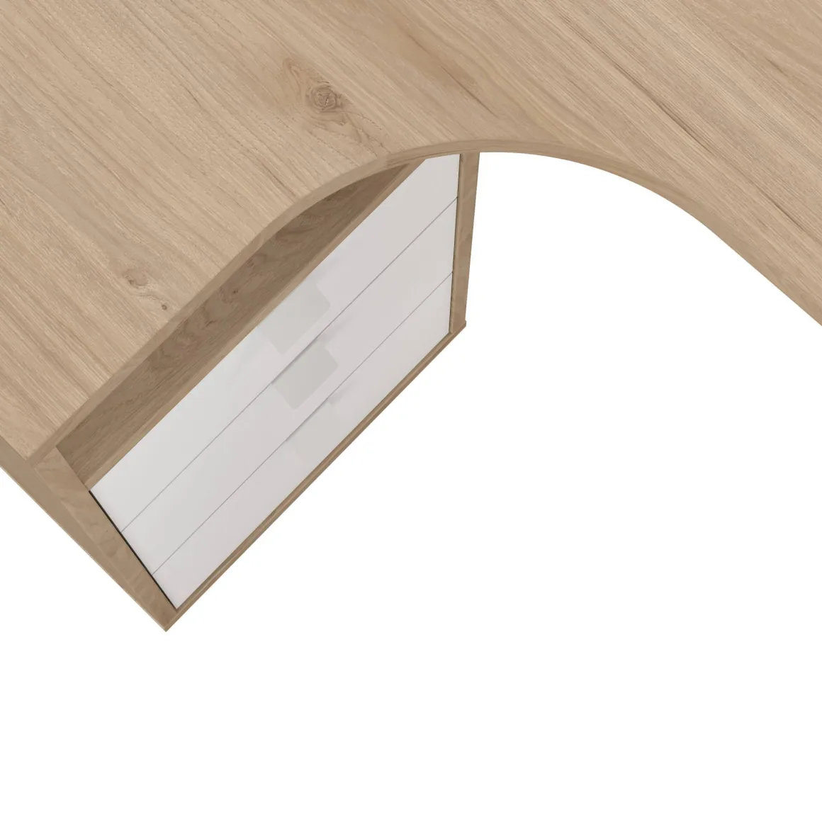 Scrivanie > Dmora Scrivania lineare rovere e bianca 184x79cm con libreria - Etienne Bianco, Marrone Rovere