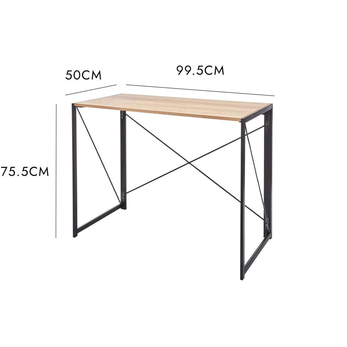 Scrivania lineare rovere e nera 50x99cm - Hambergite