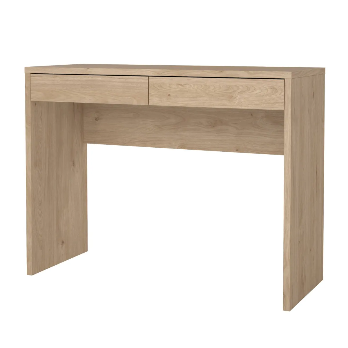 Scrivanie > Dmora Scrivania lineare rovere 100x39cm con 2 cassetti - Acero Marrone Rovere