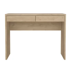 Scrivanie > Dmora Scrivania lineare rovere 100x39cm con 2 cassetti - Acero Marrone Rovere