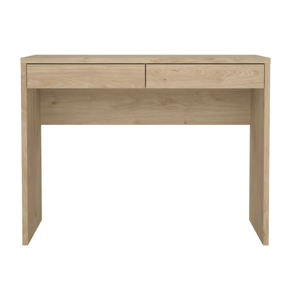 Scrivanie > Dmora Scrivania lineare rovere 100x39cm con 2 cassetti - Acero Marrone Rovere
