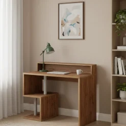 Scrivanie > Dmora Scrivania lineare rovere 109x48cm con 3 cassetti - Franklin Marrone Rovere