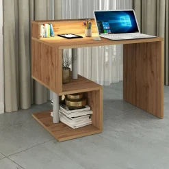 Scrivanie > Dmora Scrivania lineare rovere 109x48cm con 3 cassetti - Franklin Marrone Rovere