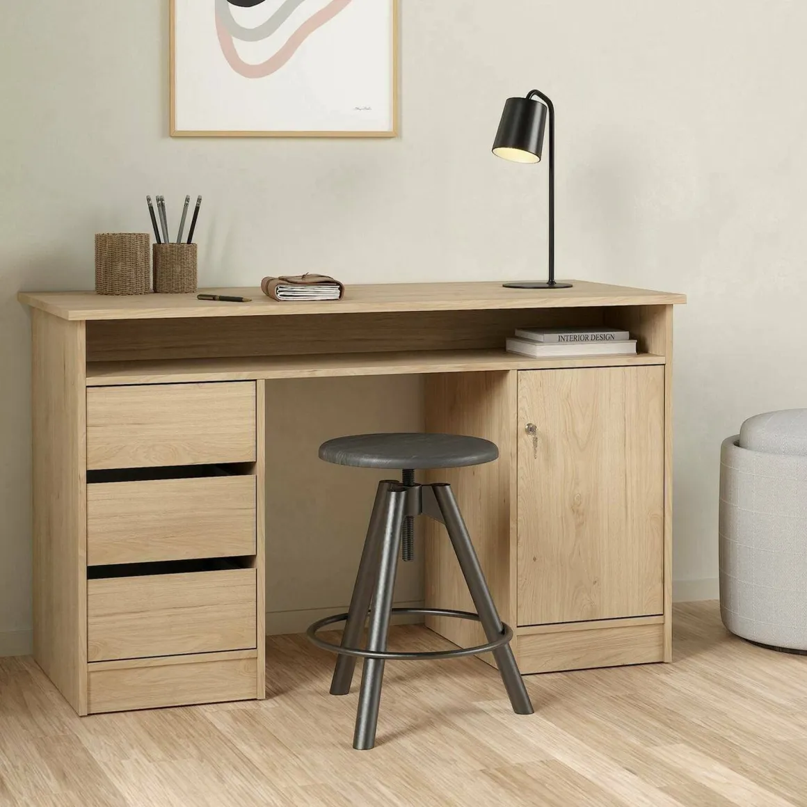 Ufficio|Camera Da Letto > Dmora Scrivania lineare rovere 140x60cm - Atemis Marrone Rovere