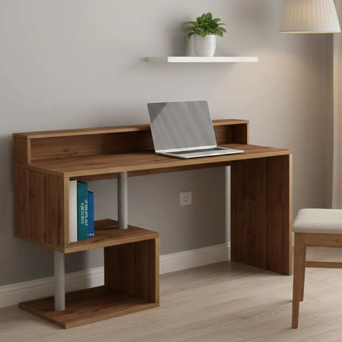 Scrivania lineare rovere 140x60cm con porta pc - Kobenhavn