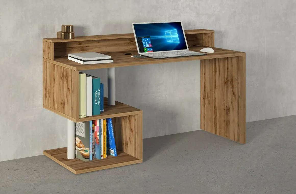 Scrivania lineare rovere 140x60cm con porta pc - Kobenhavn