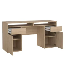 Scrivanie > Dmora Scrivania lineare rovere 149x48cm con libreria - Ambrenti Marrone Rovere