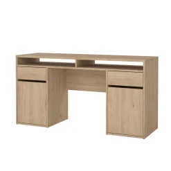 Scrivanie > Dmora Scrivania lineare rovere 149x48cm con libreria - Ambrenti Marrone Rovere