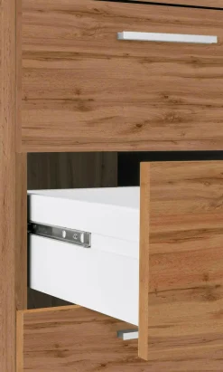 Scrivania lineare rovere 160x60cm con 3 cassetti - Abisse