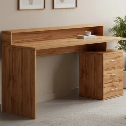 Ufficio|Camera Da Letto > Dmora Scrivania lineare rovere 180x60cm - Poseidone Marrone Rovere