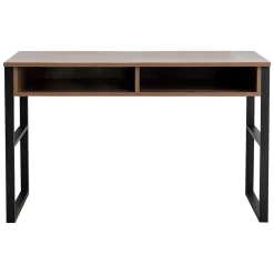 Scrivanie > Dmora Scrivania Marrone Noce Nero 4 Ripiani 2 Vani 120x55x96h cm, Colore Ripiano Marrone - Tramonti Nero, Marrone Noce