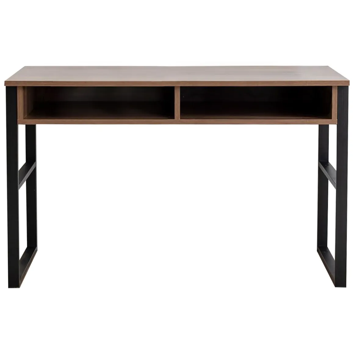 Scrivanie > Dmora Scrivania Marrone Noce Nero 4 Ripiani 2 Vani 120x55x96h cm, Colore Ripiano Marrone - Tramonti Nero, Marrone Noce