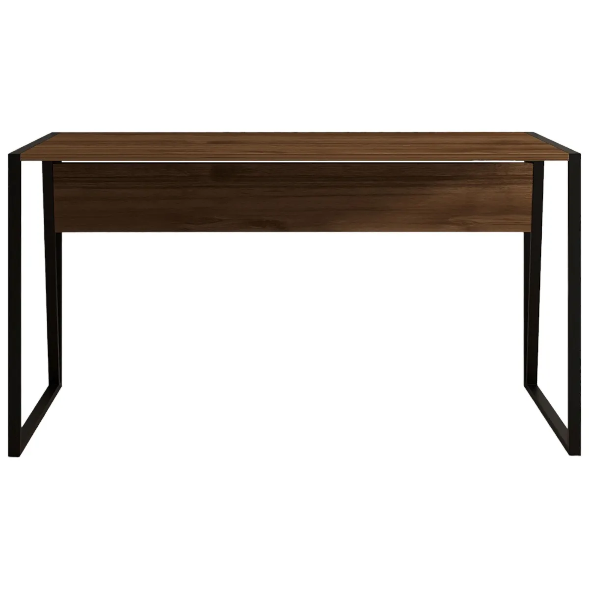 Scrivanie > Dmora Scrivania Marrone Noce Nero un Ripiano Sfumatura Colore Ripiano Noce 140x70x74h cm, Colore Struttura Nero - Frascati Nero, Marrone Noce