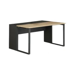 Scrivanie > Dmora Scrivania Marrone Rovere Grigio Materiale Piano in Legno Nobilitato Sfumatura Colore Struttura Rovere 150x100x76h cm, Sfumatura Colore Ripiano Rovere Grigio, Marrone Rovere