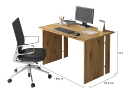 Scrivanie > Dmora Scrivania Modulabile Fori Passacavi 150x78.2x75h cm, Colore Ripiano Marrone - Zibello Marrone Rovere