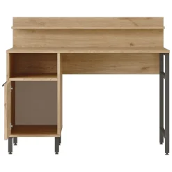 Scrivanie > Dmora Scrivania Marrone Rovere Nero Antracite 6 Ripiani 7 Vani 160x55x90h cm, Colore Ripiano Marrone - Sedico Nero Antracite, Marrone Rovere