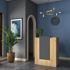 Scrivanie > Dmora Scrivania Marrone Rovere Nero un Ripiano Sfumatura Colore Ripiano Rovere 112x60x79h cm, Colore Struttura Nero - Chietino Nero, Marrone Rovere