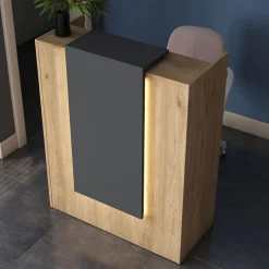 Scrivanie > Dmora Scrivania Marrone Rovere Nero un Ripiano Sfumatura Colore Ripiano Rovere 112x60x79h cm, Colore Struttura Nero - Chietino Nero, Marrone Rovere