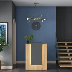 Scrivanie > Dmora Scrivania Marrone Rovere Nero un Ripiano Sfumatura Colore Ripiano Rovere 112x60x79h cm, Colore Struttura Nero - Chietino Nero, Marrone Rovere