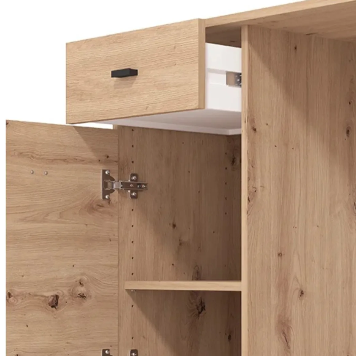 Scrivania Marrone Rovere Nodi 2 Cassetti 2 Ripiani 140x50x76h cm, 2 Ante - Ziro