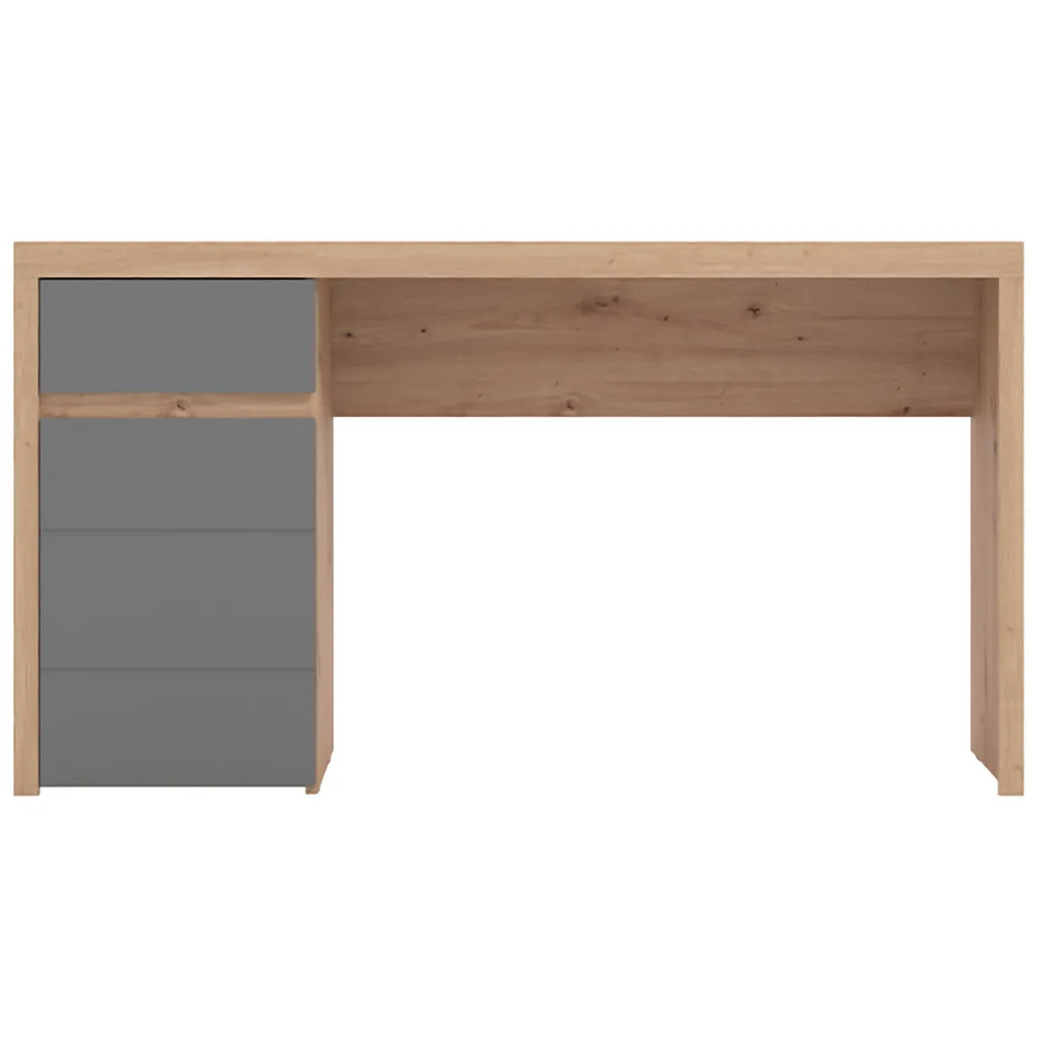 Scrivanie > Dmora Scrivania Marrone Rovere Nodi Grigio Scuro un Cassetto 2 Ripiani 98x47x74h cm, Un'anta - Anholt Grigio Scuro, Marrone Rovere Nodi