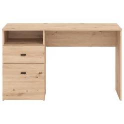 Scrivania Marrone Rovere Nodi Nero 2 Cassetti 2 Ripiani 127x51x77h cm, un Vano - Frutal