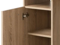 Scrivania Marrone Rovere 2 Ripiani 3 Vani 100x50x74.5h cm, Un'anta - Tiriolo