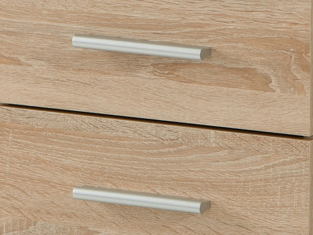 Scrivanie > Dmora Scrivania 2 Ripiani 4 Cassetti 135x50x75.5h cm, 2 Vani - Flaminio Marrone Rovere