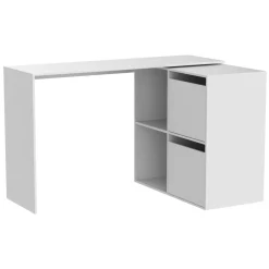 Ufficio|Camera Da Letto > Dmora Scrivania modulabile bianca 152x49cm con libreria - Ascona Bianco