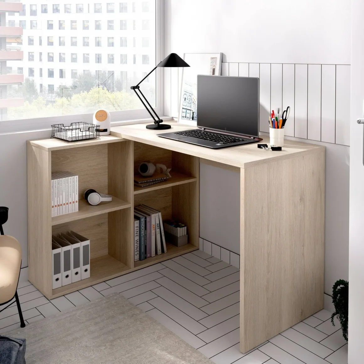 Scrivania modulabile rovere 121x96cm - Apricot