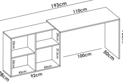 Scrivania modulabile rovere 121x96cm - Apricot
